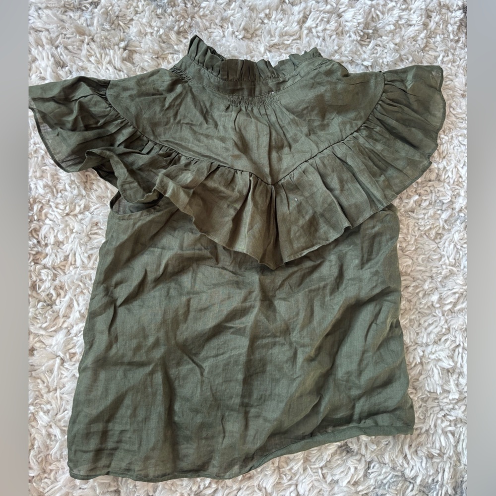 Frame Denim Olive Ruffled Blouse - Picture 3 of 5